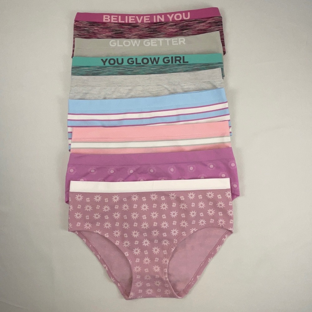 NWOT SO Girls Bikini Panties 8 Pack Lot Cotton Stretch Multi Print Size XL 14/16
